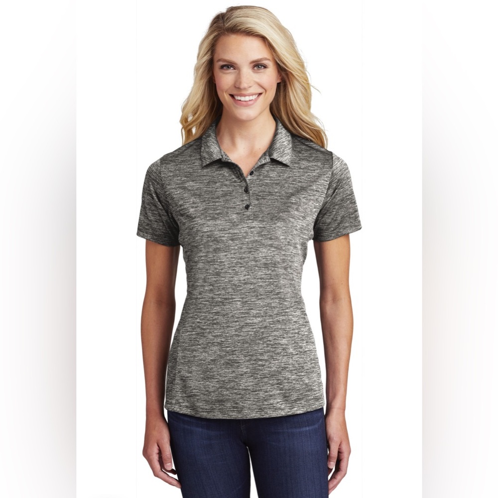 5 for $25 NEW Black Heathered Polo Shirt NWOT Short Sleeve Women's Golf